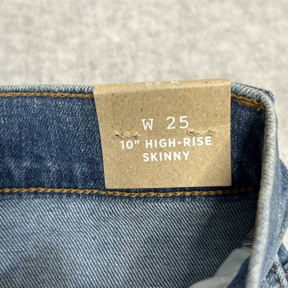 Madewell Size 25 10” High Rise Skinny Dewitt Wash Edition Button Front MA981 - Picture 7 of 13